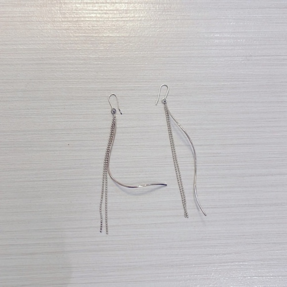 Silver costume jewelry, long earrings